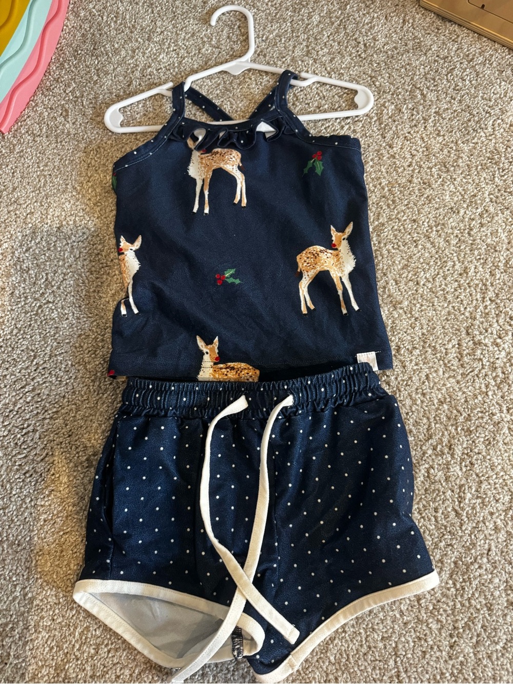 SweetHoney Navy Deer Print Matching Shorts Set
